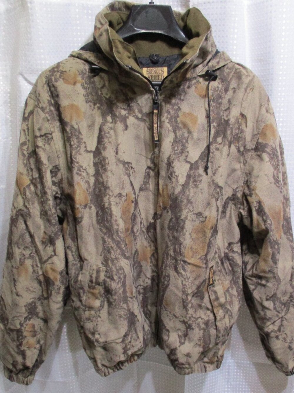 Vintage Sports Afield Men's Camo Hooded Double Zippered Lined Jacket  Sz. M
